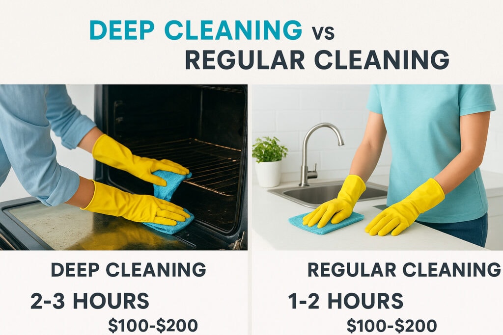 Deep Cleaning vs Regular Cleaning: Costs, Time & Checklist