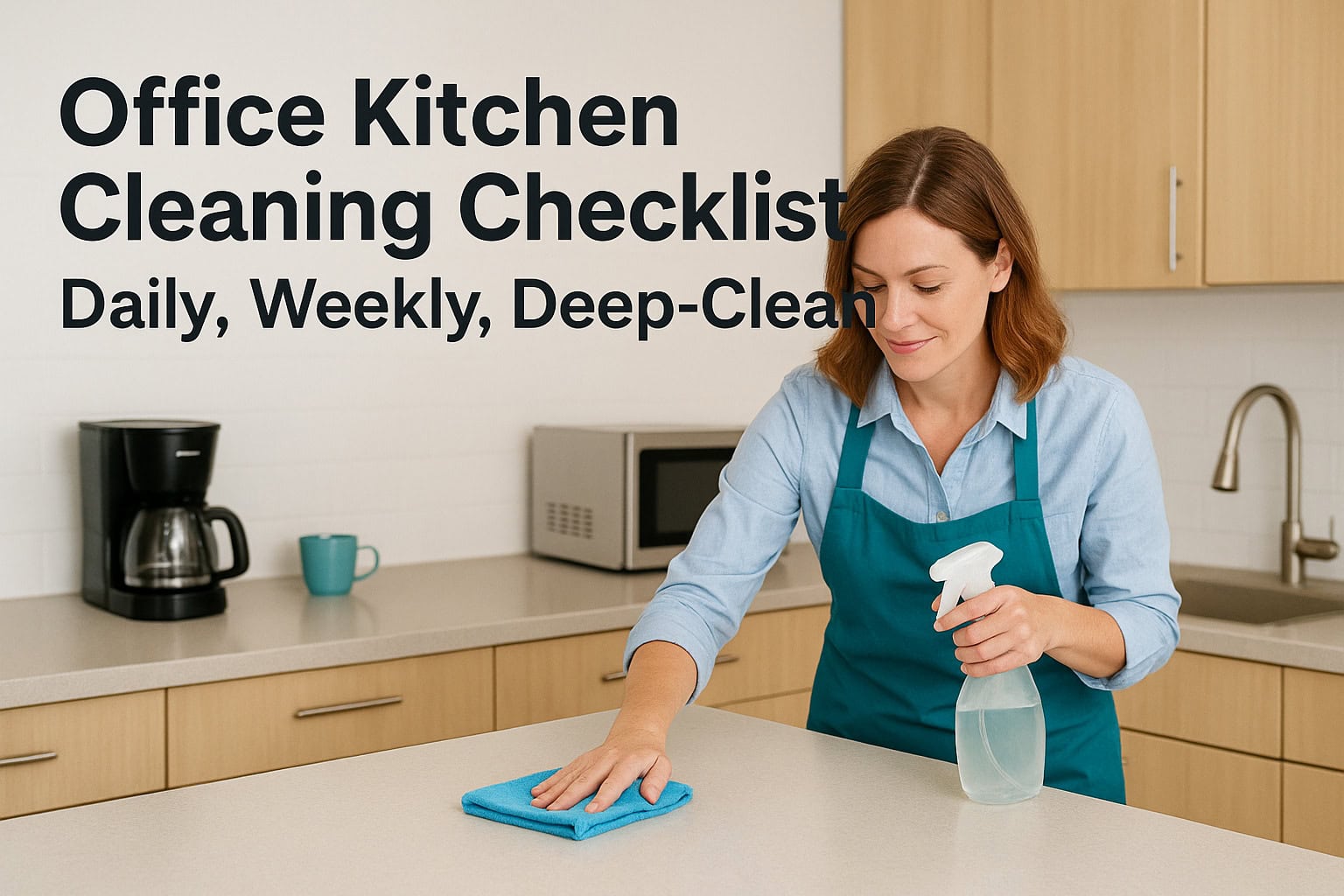 Office Kitchen Cleaning Checklist: Daily, Weekly, Deep-Clean