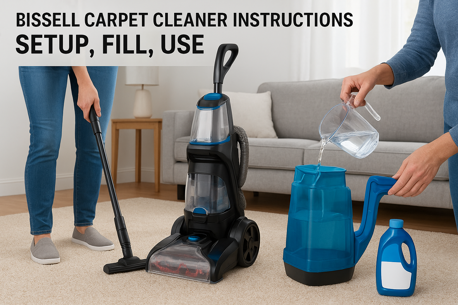 Bissell Carpet Cleaner Instructions: Setup, Fill, Use