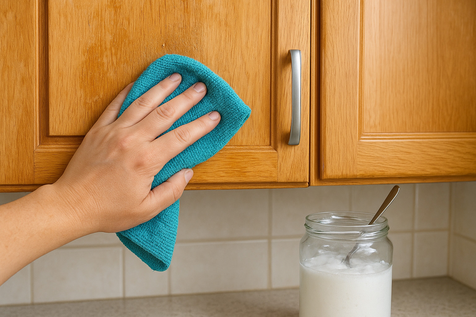 How To Clean Greasy Kitchen Cabinets Without Damaging Wood