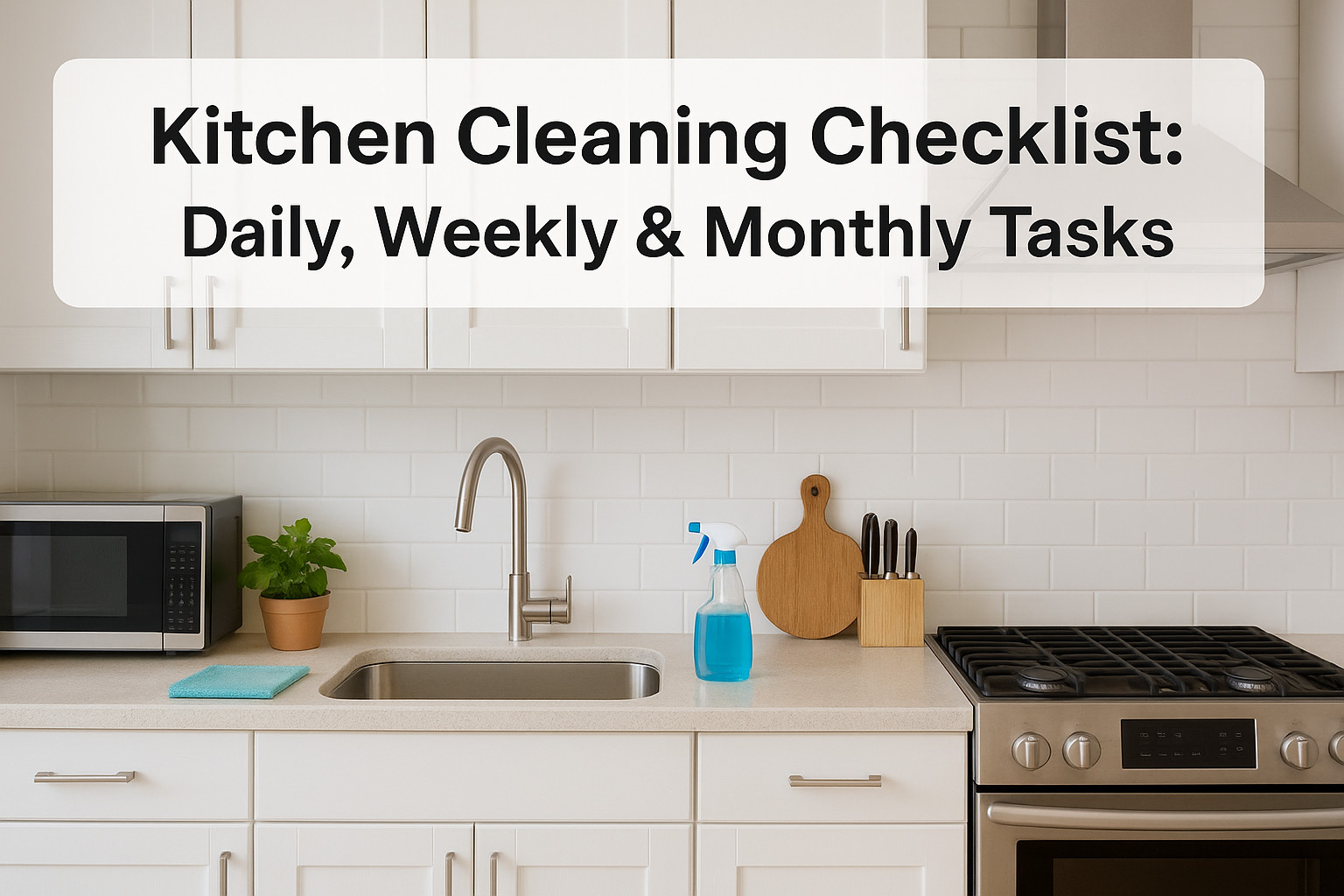 Kitchen Cleaning Checklist: Daily, Weekly & Monthly Tasks